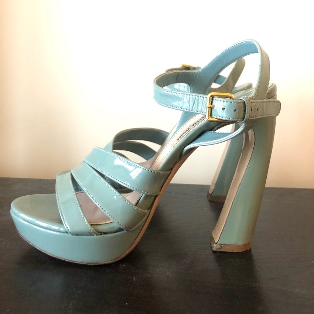 Miu Miu Teal Heels